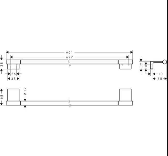 Hansgrohe держатель 41767000 1 шт, металл купить,58500