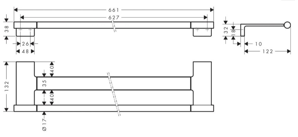 Hansgrohe держатель AddStoris S 41763000 1 шт, металл купить,78500