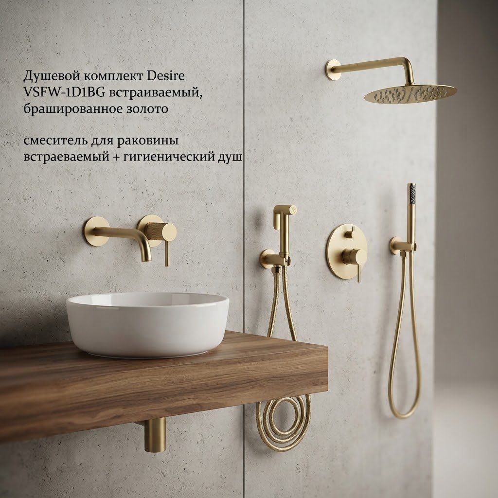 Vincea душевой набор (гарнитур) Desire VSFW-1D1BG купить,558900