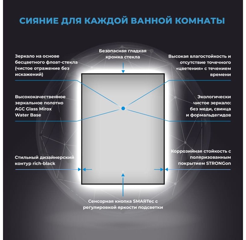 Зеркало настенное 60x75 см купить,229100