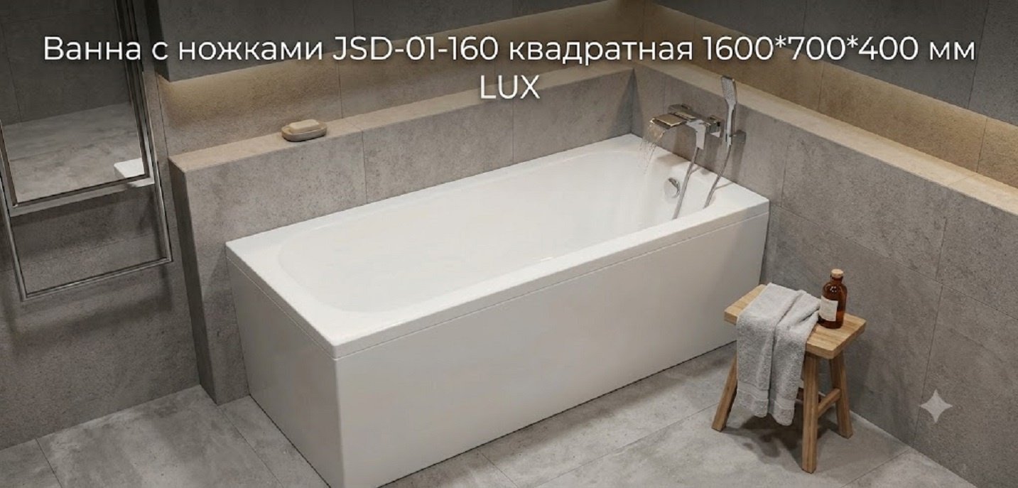 Ванна KABINKA.KZ JSD-01-160 LUX 160x70 см, акрил