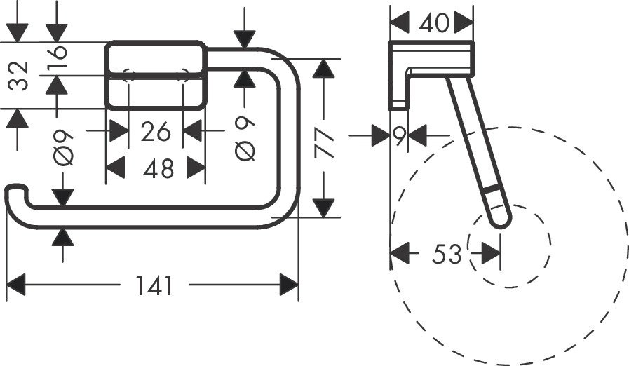 HansGrohe держатель 41771140 1 шт, металл