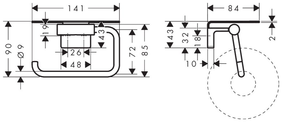 Hansgrohe держатель 41789000 1 шт, латунь купить,49000