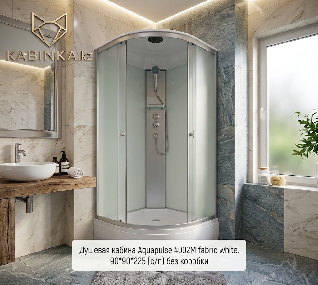 Душевая кабина KABINKA.KZ 4002M fabric white, 225х90 см, средний поддон купить,NaN