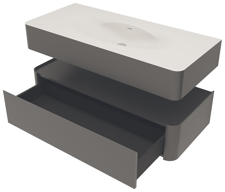 Тумба без раковины KABINKA.KZ Caprise 1200 , 120x26x52 см, серый - ForteMarket Тумба без раковины KABINKA.KZ Caprise 1200 , 120x26x52 см, серый купить,NaN