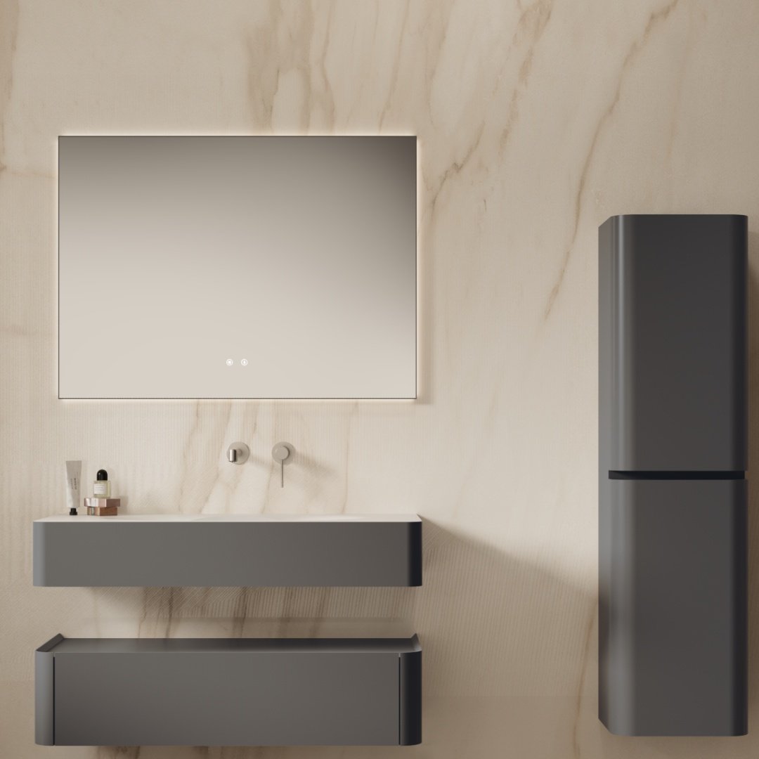 Тумба без раковины KABINKA.KZ Caprise 1000, 100x26x52 см, серый купить,NaN
