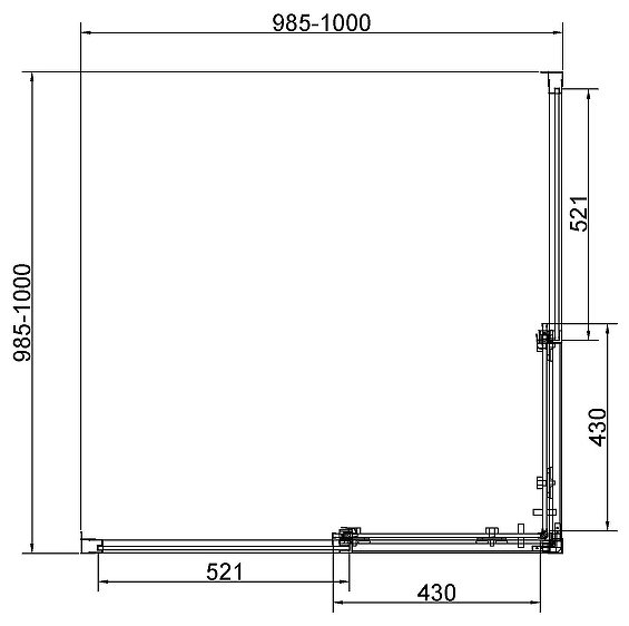 Душевое ограждение WasserKRAFT двухстенное VSS-4SL100CLG, 1000х1950 мм купить,NaN