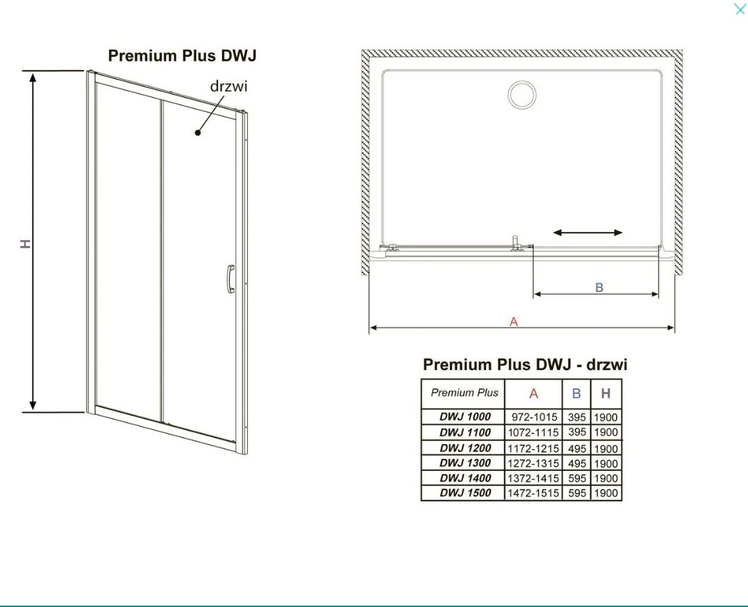 Душевое ограждение Radaway одностенное PREMIUM PLUS DWJ 33303-01-01N, 1000х1900 мм купить,NaN