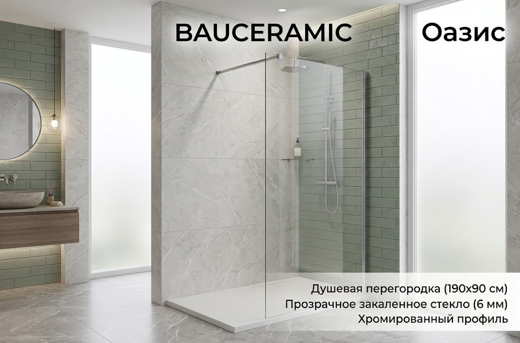 Душевое ограждение KABINKA.KZ одностенное Оазис , 900х1900 мм купить,NaN