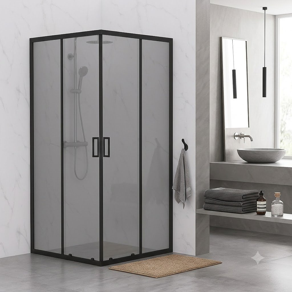 Душевое ограждение KABINKA.KZ двухстенное AP-19-100 Black, 1000х1950 мм купить,NaN