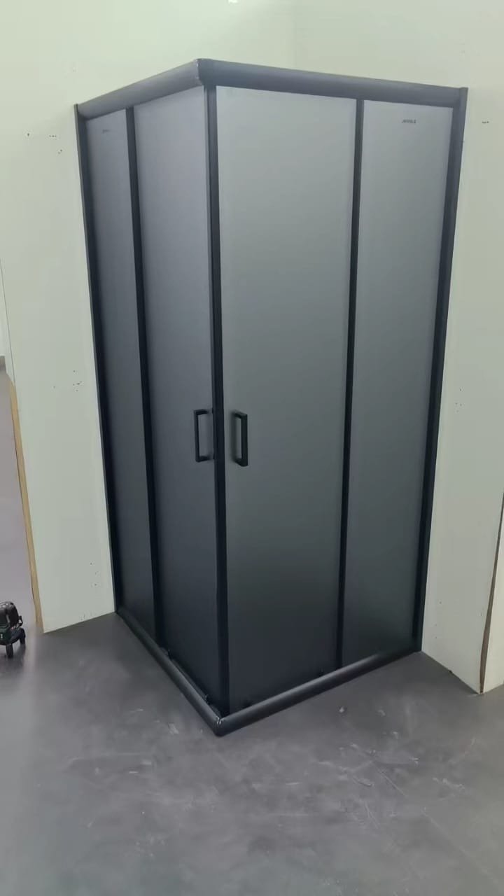 Душевое ограждение KABINKA.KZ двухстенное AP-19-100 Black, 1000х1950 мм купить,NaN