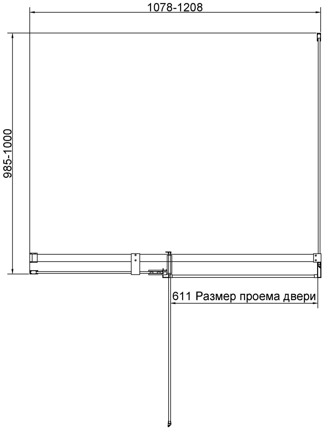 Душевое ограждение KABINKA.KZ двухстенное Экстенза (Extenza) VSR-4EX111210CLBN, 1000х1950 мм купить,NaN
