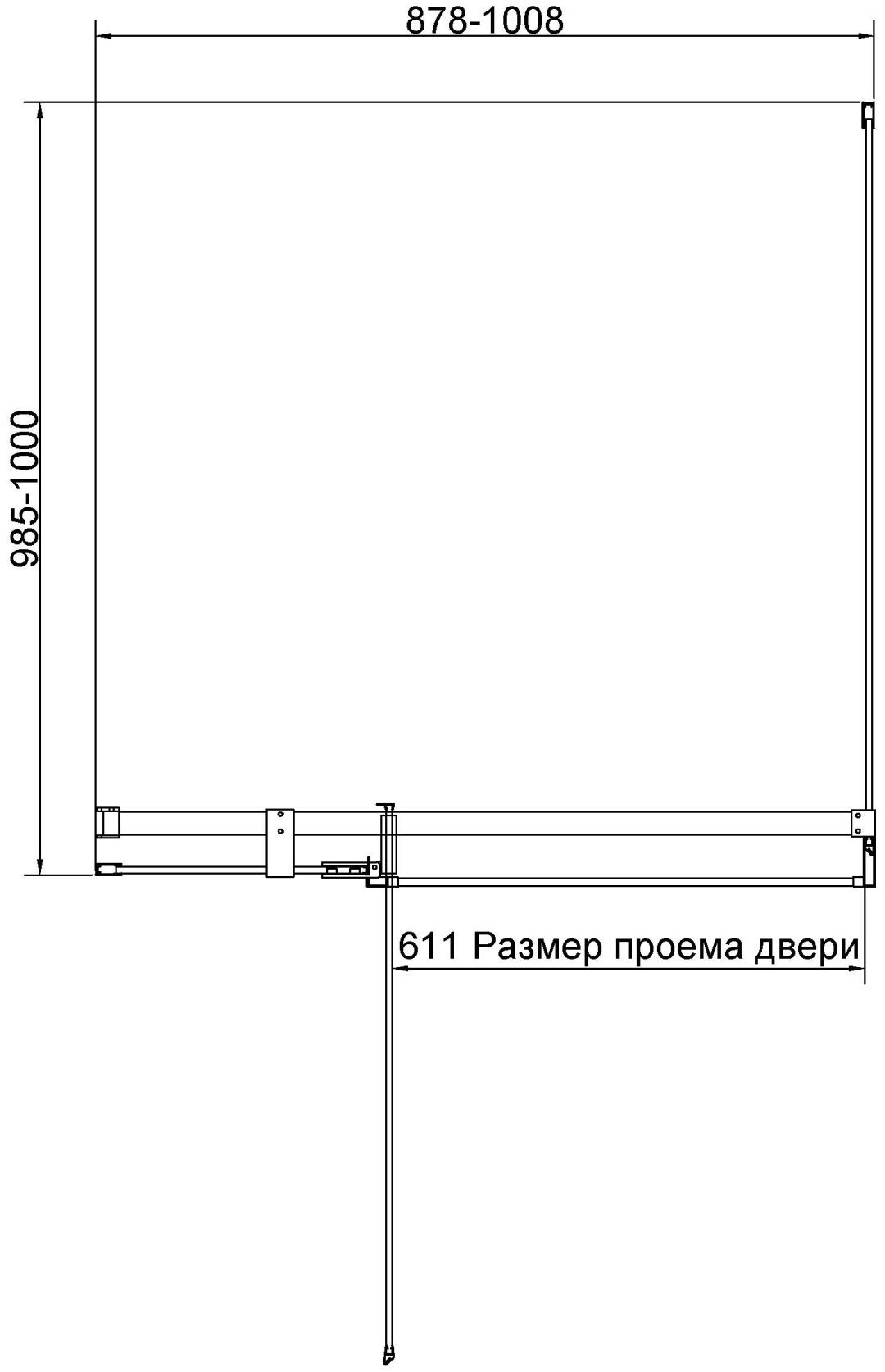 Душевое ограждение KABINKA.KZ двухстенное VSR-4EX901010CLBN, 1000х1950 мм купить,NaN