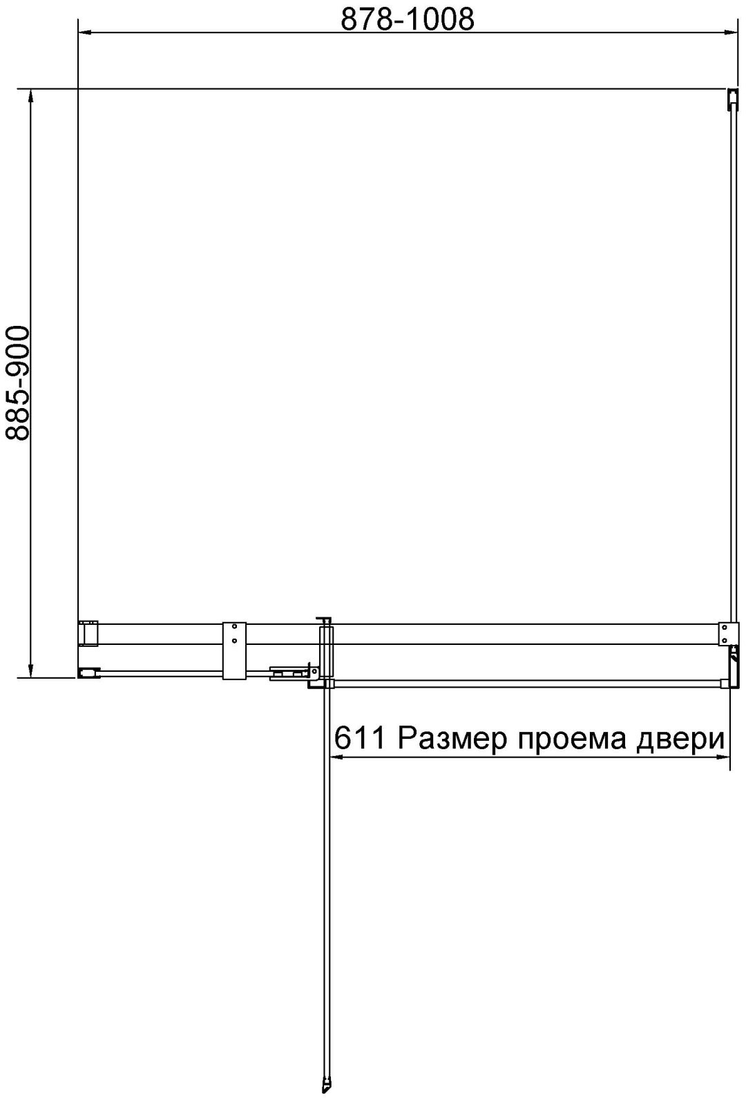 Душевое ограждение KABINKA.KZ двухстенное VSR-4EX901090CLG, 900х1950 мм купить,NaN