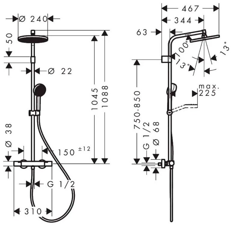 Hansgrohe душевой набор (гарнитур) Activera S 28083000 купить,437300