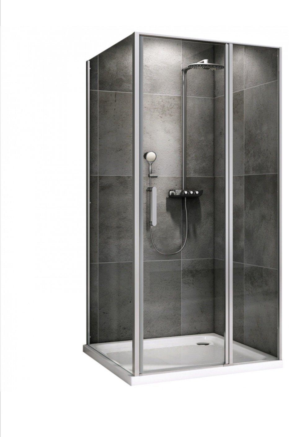 Душевое ограждение Abber двухстенное AG04100S-S80, 1000х1950 мм купить,NaN