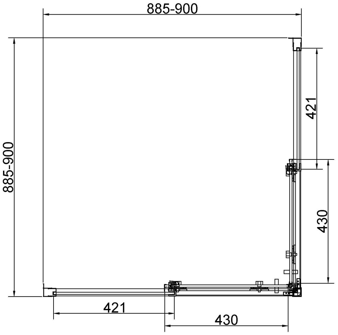 Душевое ограждение Vincea двухстенное Slim VSS-4SL900CLG, 900х1950 мм купить,NaN