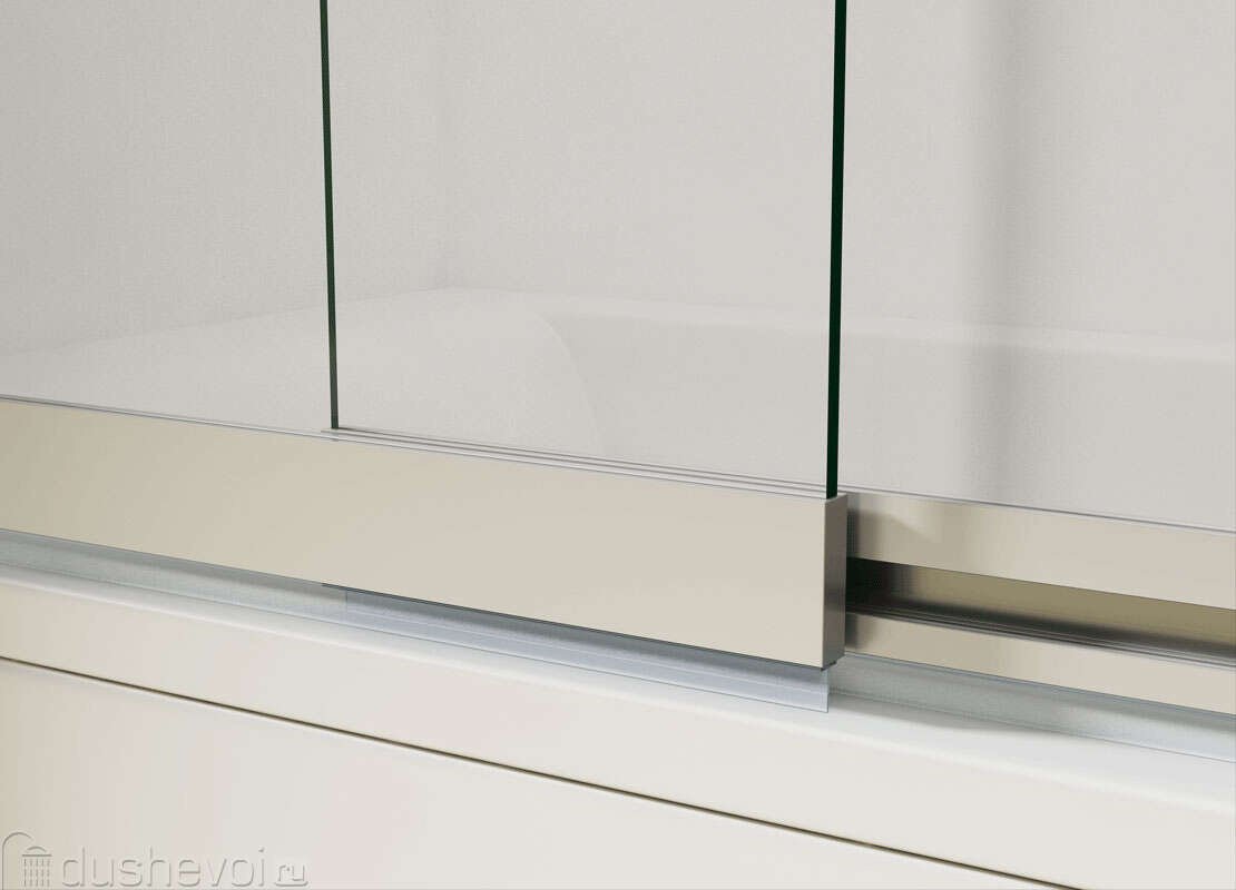 Душевая шторка Vincea VSB-1E100CLBC, 1000*1450, брашированная медь, стекло прозрачное, раздвижная, универсальная
