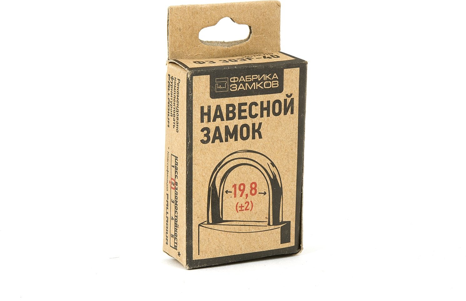 Замок навесной, английский Фабрика Замков 303F-40, 55х37 мм