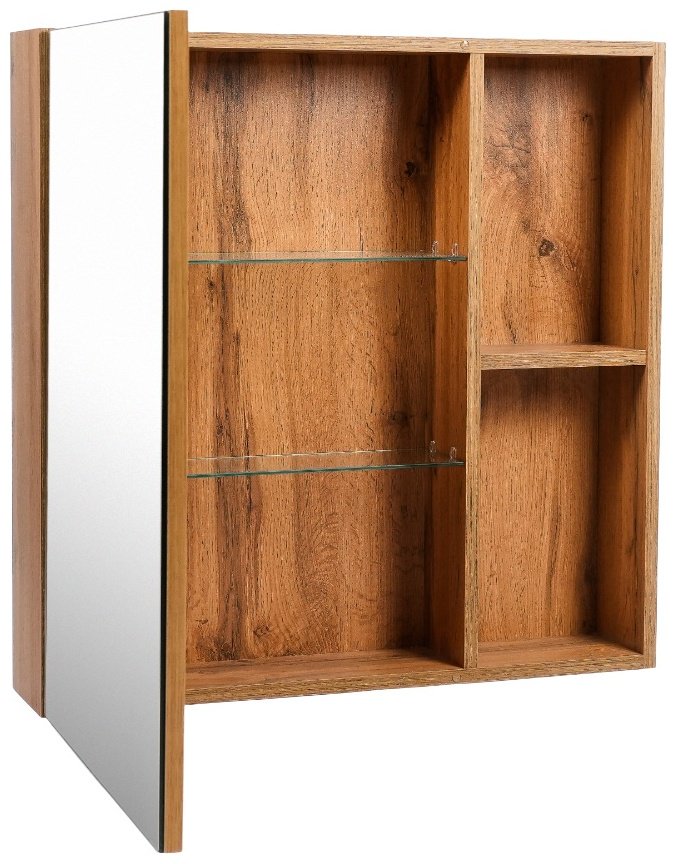 Шкаф зеркальный навесной KABINKA.KZ VBOS60-ZSH, 60x16x70 см, коричневый купить,NaN