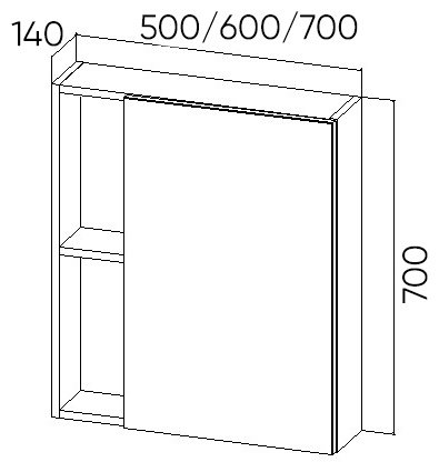 Шкаф зеркальный навесной KABINKA.KZ VBOS60-ZSH, 60x16x70 см, коричневый купить,NaN
