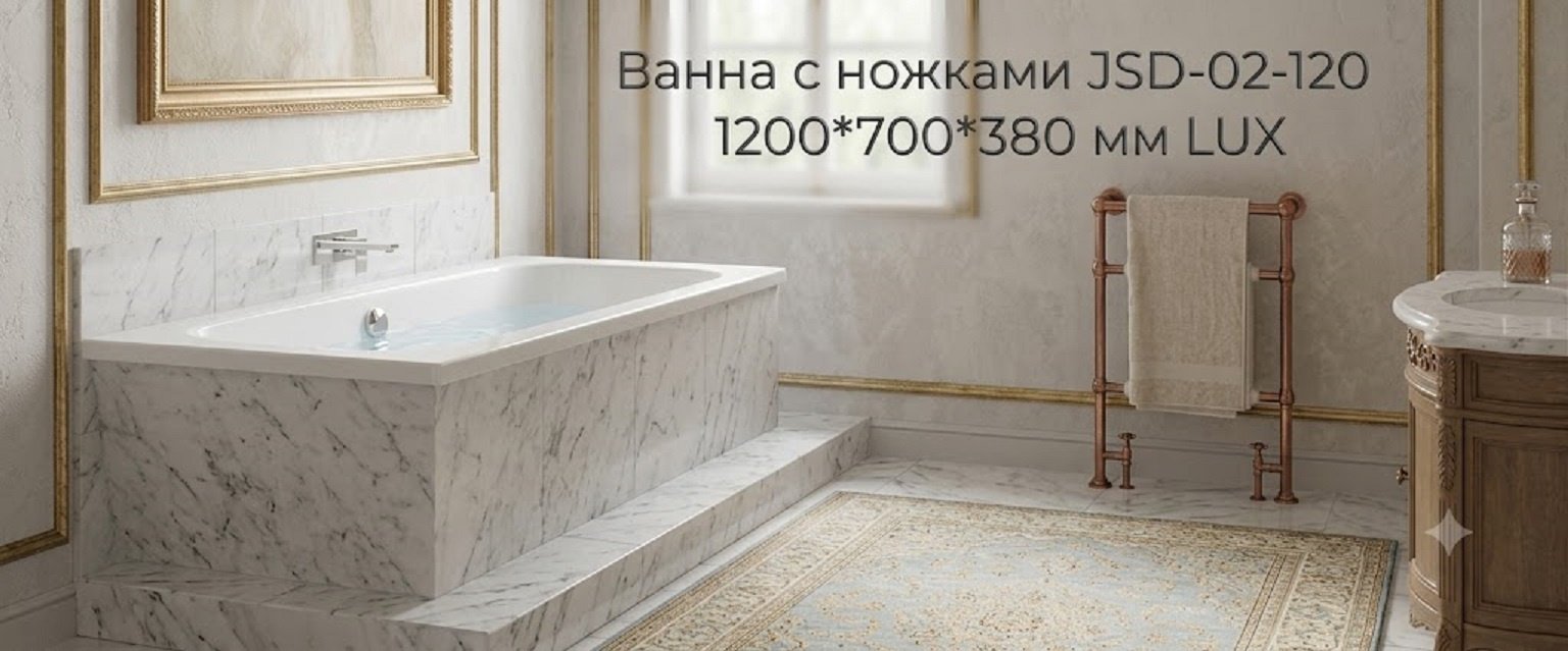 Ванна KABINKA.KZ JSD-02-120 LUX 120x70 см, акрил купить,59202