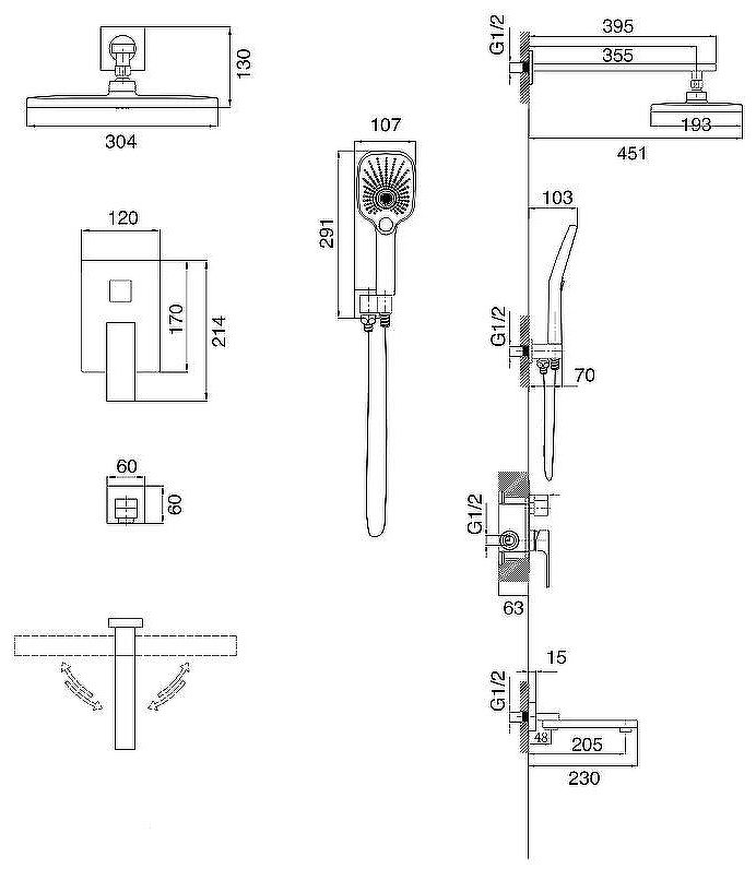 Grossman душевой набор (гарнитур) Style 501.K35.05.320 купить,223800