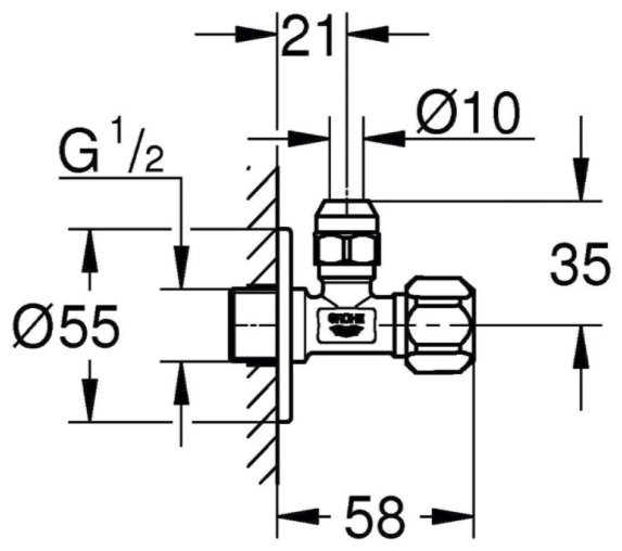 Кран шаровый Grohe зажимной 22047000 Ду 15 (1/2) купить,30500