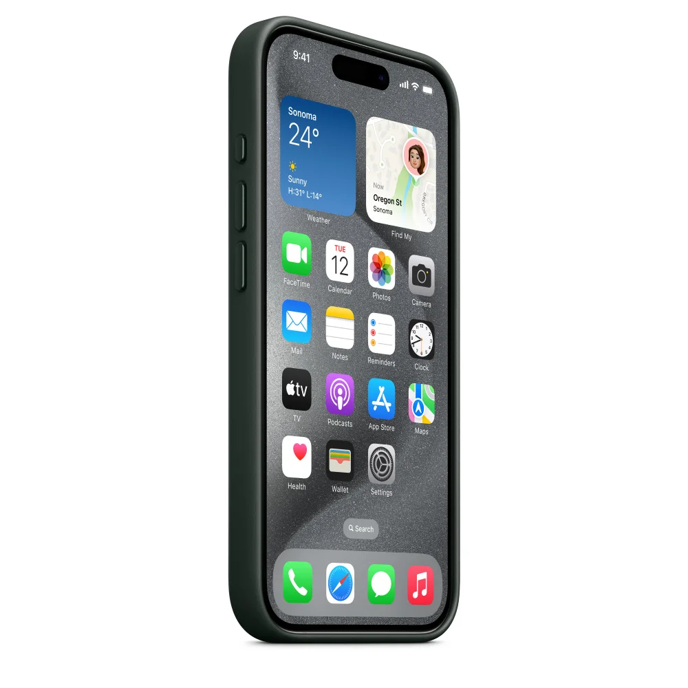 Чехол Apple для iPhone 15 Pro FineWoven Case with MagSafe A3134 MT4U3ZM/A Evergreen купить,0