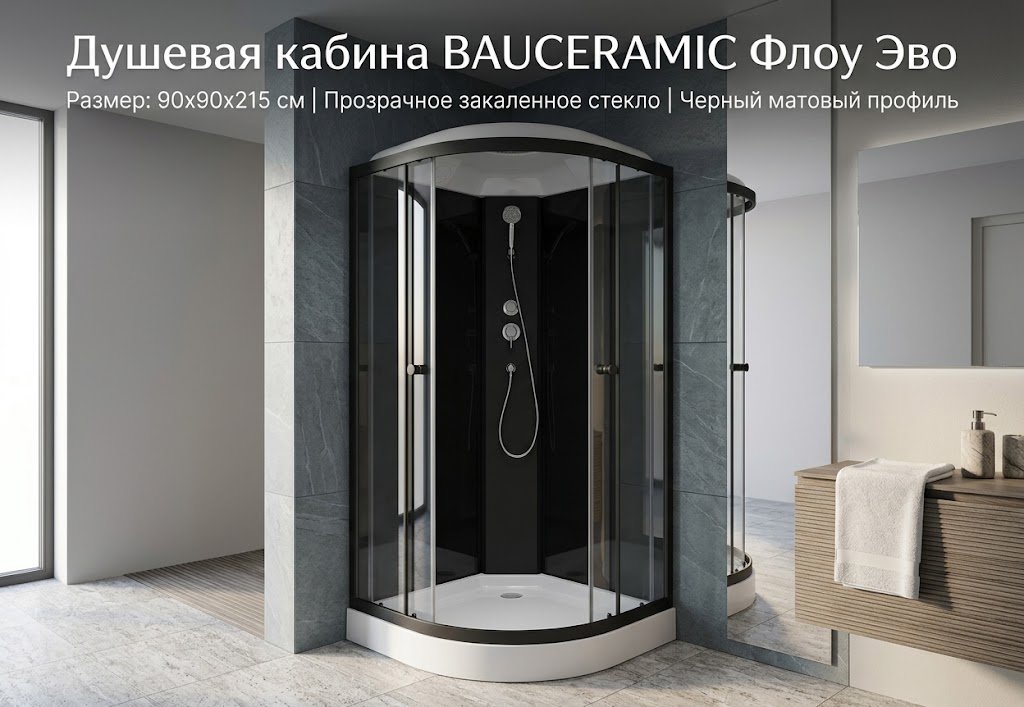 Душевая кабина KABINKA.KZ Флоу Эво, 215х90 см, низкий поддон купить,NaN