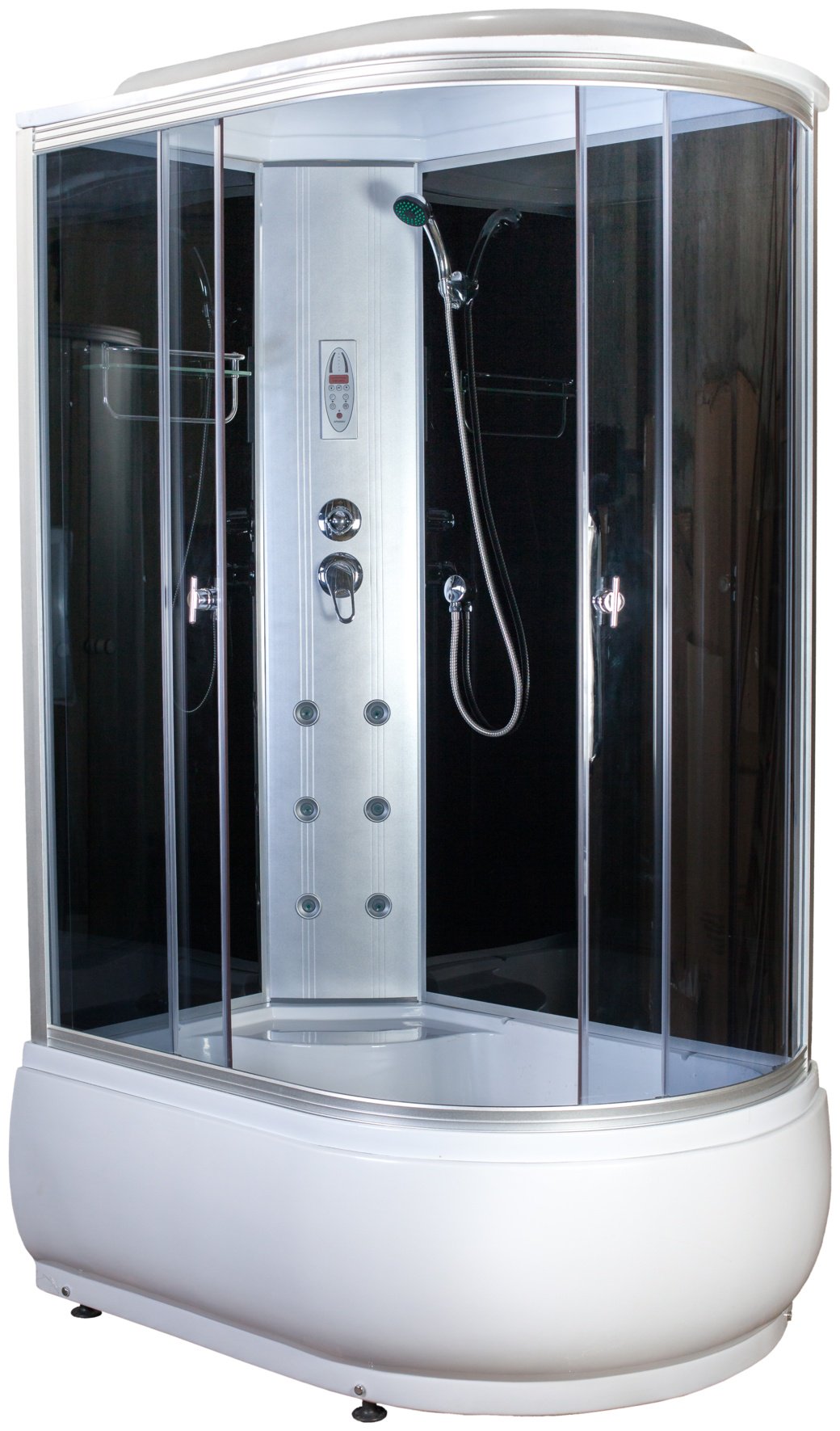 Душевая кабина Aquapulse 4006B L grey black, 220х80 см, высокий поддон купить,NaN