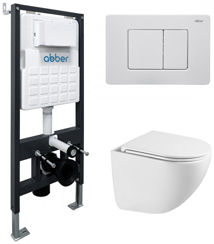 Унитаз с инсталляцией Abber AC1131TC-AC0105-AC0120MW, санфарфор купить,323400