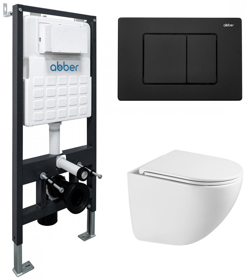 Унитаз с инсталляцией Abber AC1131TC-AC0105-AC0120MB, санфарфор купить,323400