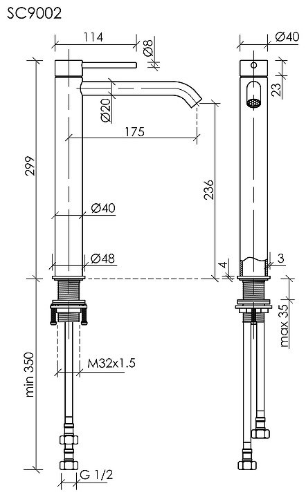 Смеситель Sancos SC9002BN , латунь, цвет брашированный никель купить,316400