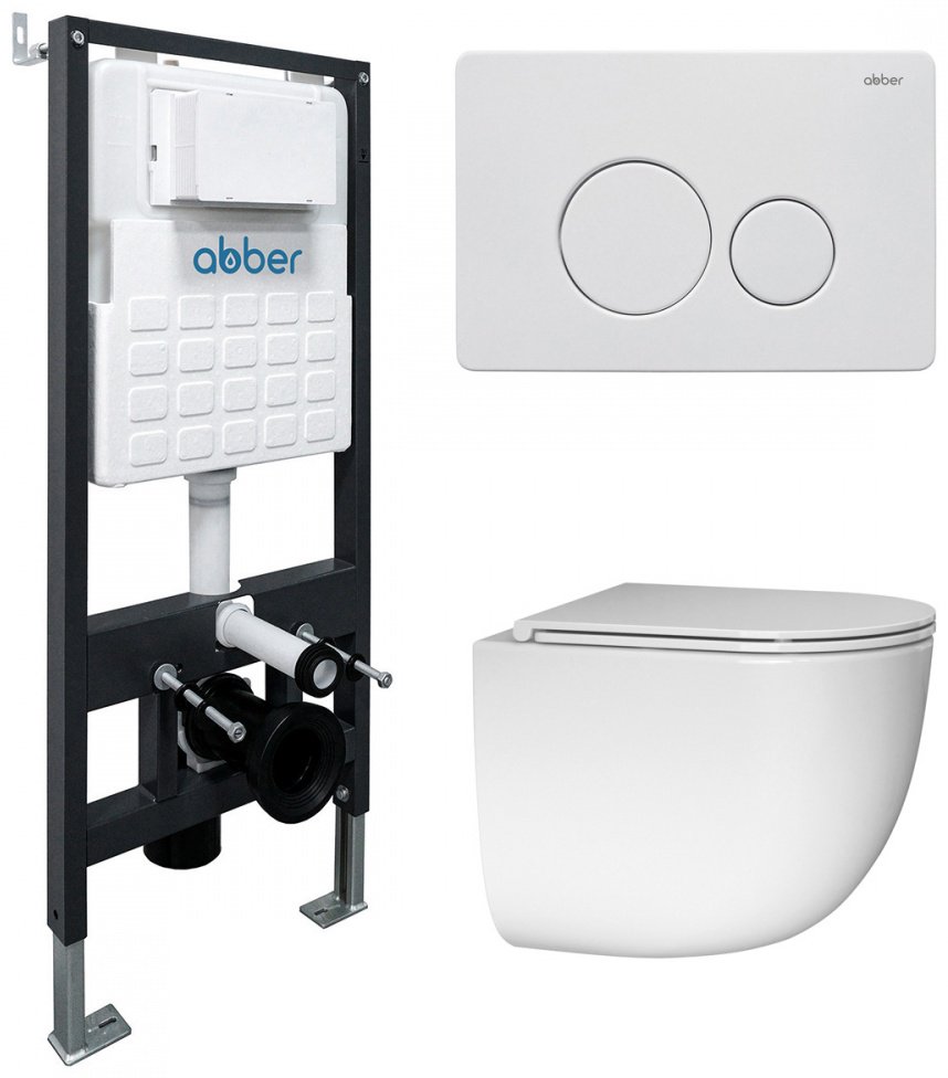 Унитаз с инсталляцией Abber AC1132TC-AC0105-AC0121MW, санфарфор купить,323400