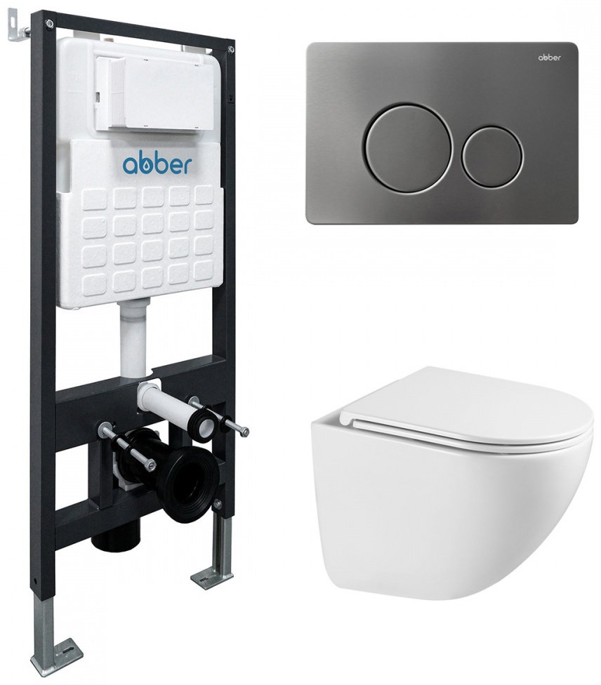 Унитаз с инсталляцией Abber AC1131TC-AC0105-AC0121NG, санфарфор купить,261500