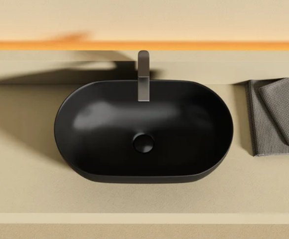 Раковина Ceramicanova CN12001MB накладная овальная 50, санфарфор