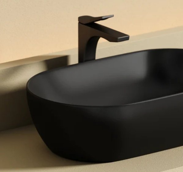 Раковина Ceramicanova CN12001MB накладная овальная 50, санфарфор