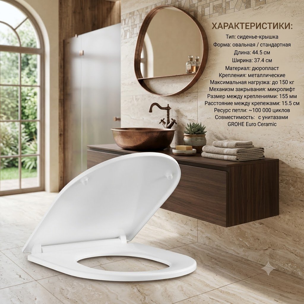 Сиденье Grohe Euro 2.0 Ceramic 445x374 мм купить,71900