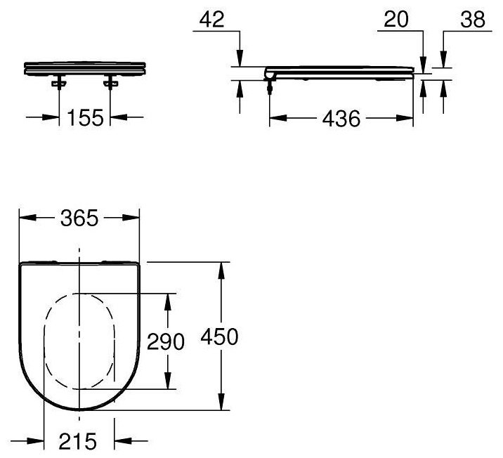 Сиденье Grohe Euro 2.0 Ceramic 445x374 мм купить,71900
