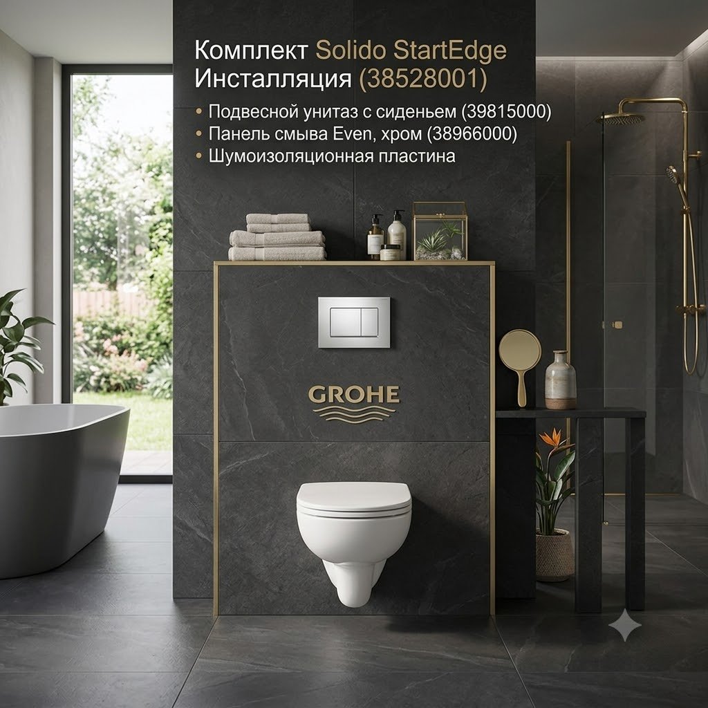 Унитаз с инсталляцией Grohe 39817000, санфаянс купить,255600