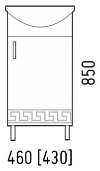 Corozo Олимп 45 тумба с раковиной напольная, 46x85x35 см, МДФ, белый купить,NaN