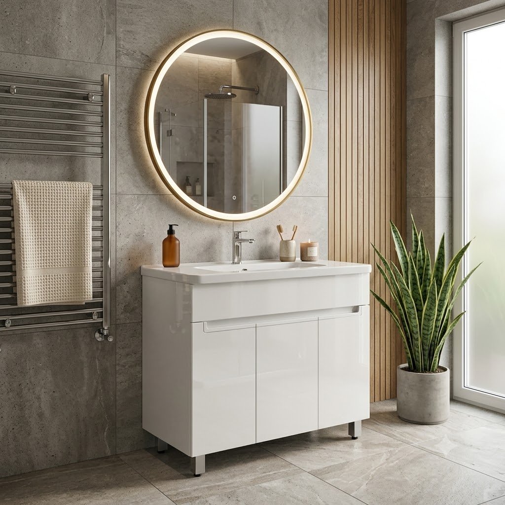 Тумба с раковиной KABINKA.KZ Оникс + COMO, 80x82x43 см, белый купить,NaN