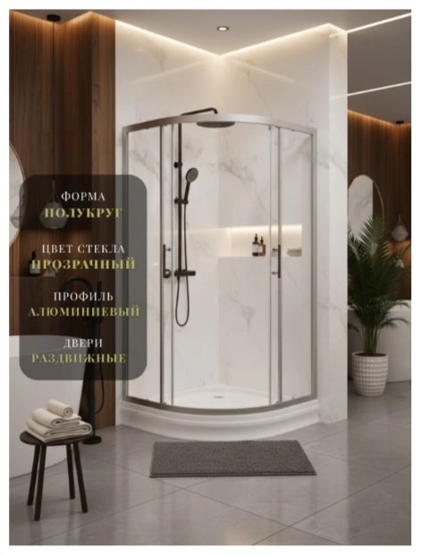 Душевое ограждение KABINKA.KZ двухстенное WW500 С 80/189, 800х1890 мм купить,NaN