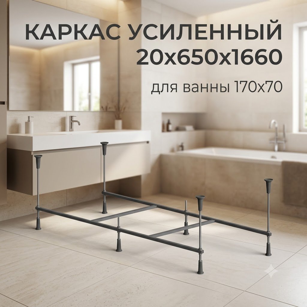 Каркас для ванны Appolo МПМ100500 166х65 см
