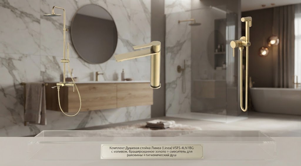 Vincea душевой набор (гарнитур) Линеа (Linea) VSFS-4LN1BG купить,650200