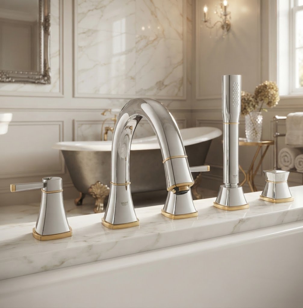Смеситель Grohe Grandera 19919IG0, латунь, цвет хром, золотой купить,480500