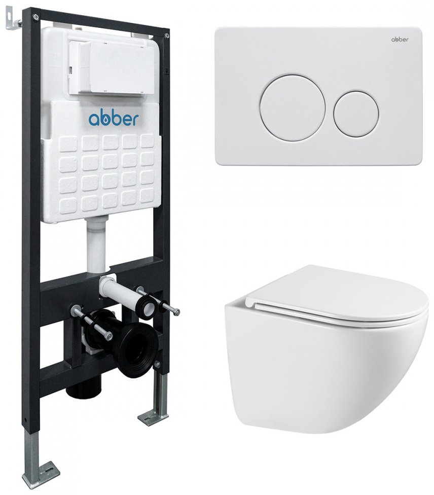 Унитаз с инсталляцией Abber AC1131TC-AC0105-AC0121MW, санфарфор купить,323400