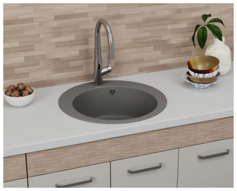 Кухонная мойка BAU EDGE 50х50х20 см, искусственный камень, тон серый купить,NaN