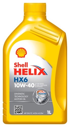Моторное масло Полусинтетическое SHELL HELIX HX6 10W-40 1 л купить,15300